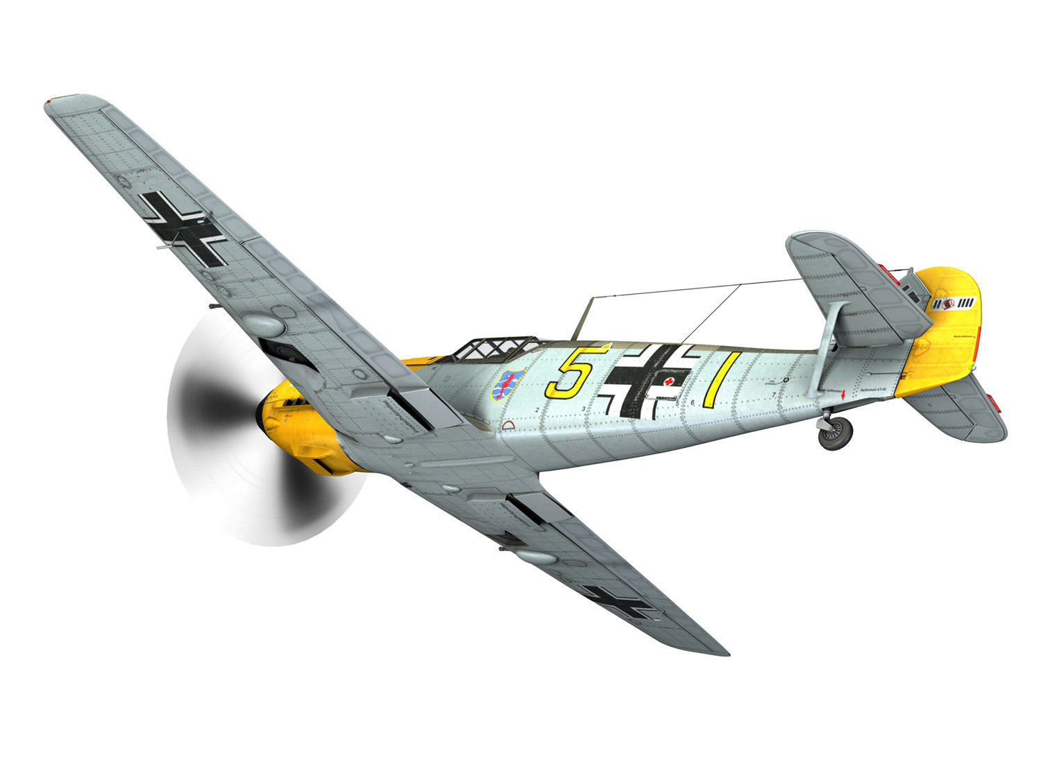 Messerschmitt - BF-109 E - Yellow 5 3D model_4