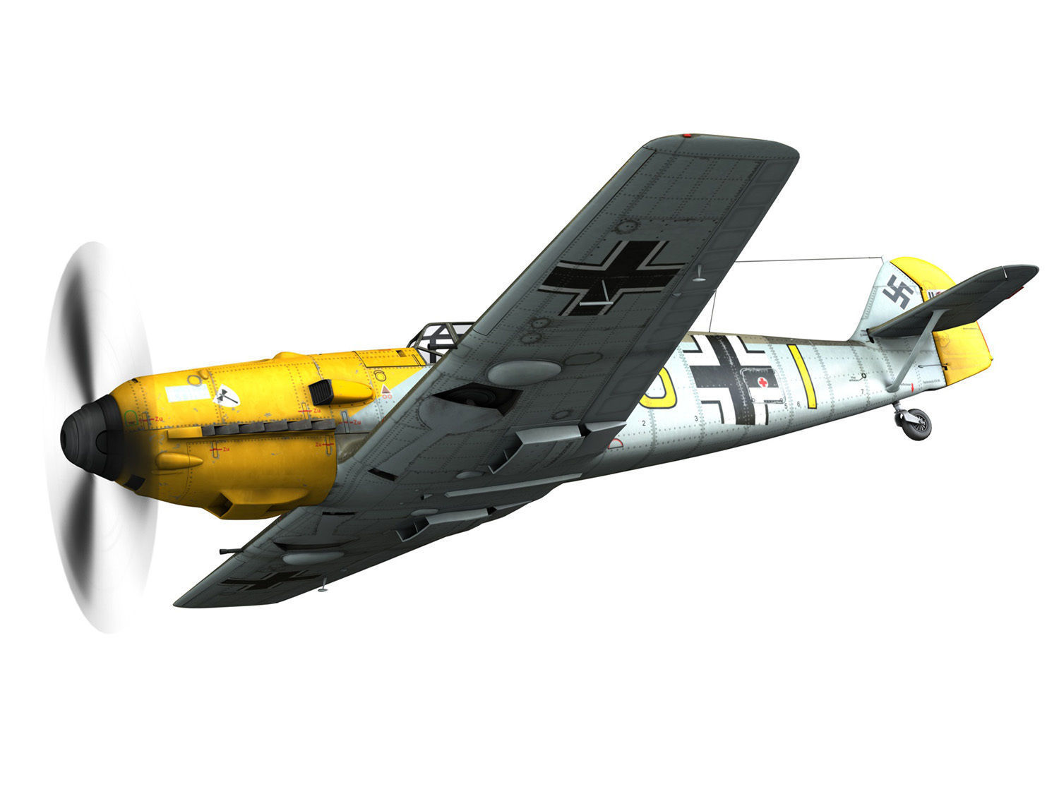 Messerschmitt - BF-109 E - Yellow 5 3D model_3