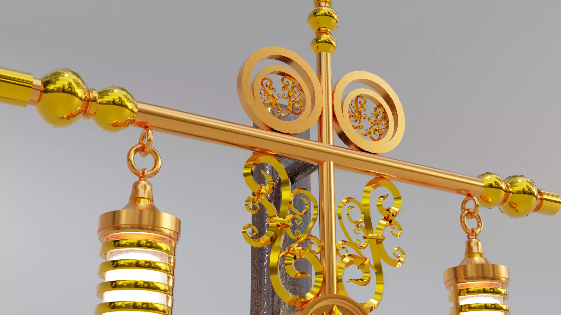 Ornament Gold Wall Lamp for decoration Free low-poly 3D model