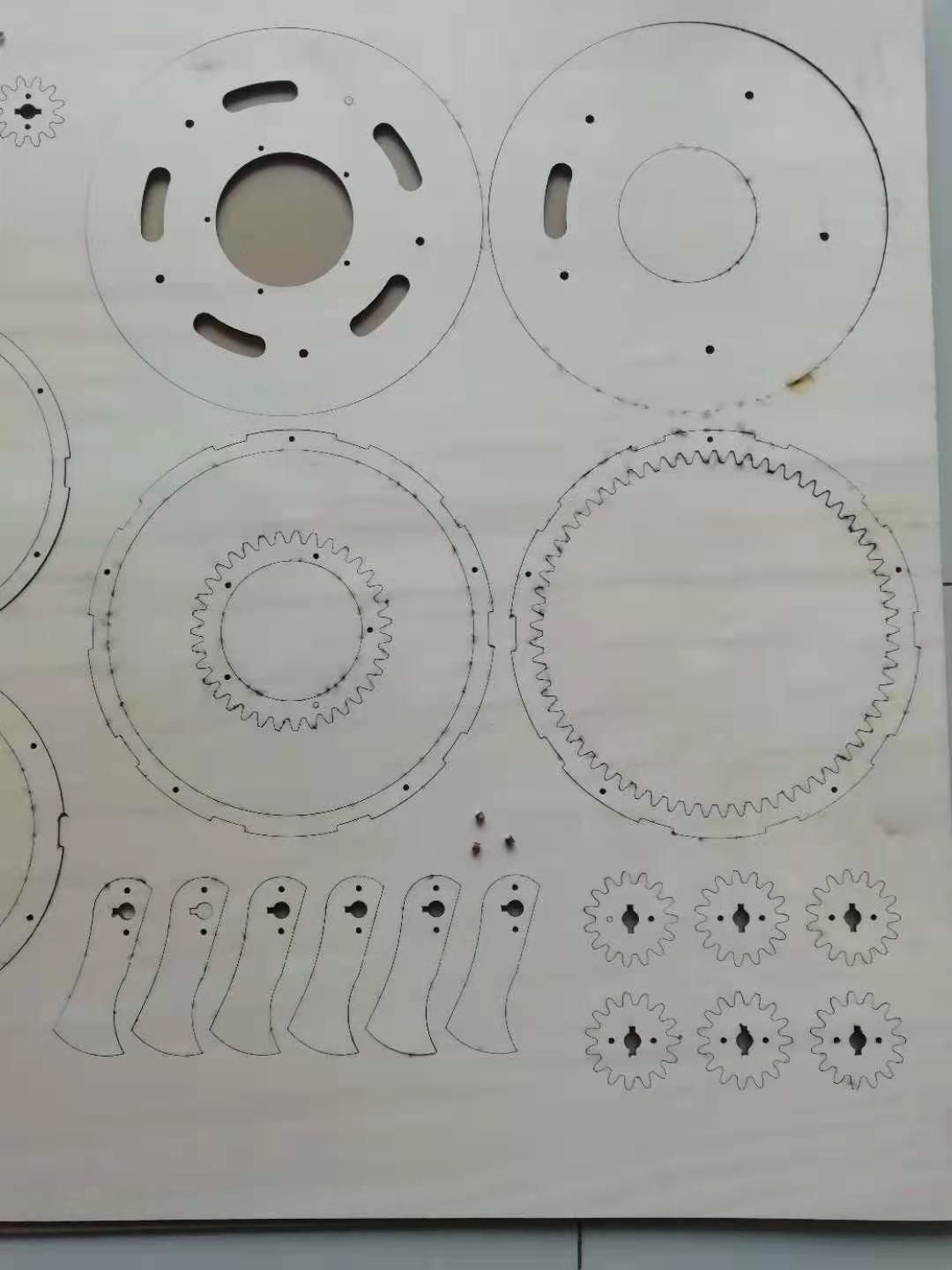 Laser cut planetary gear type iris mechanism-5 leaves-D150d52 3D print model_4