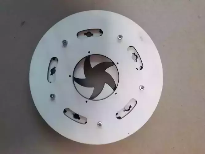 Laser cut planetary gear type iris mechanism-5 leaves-D150d52 3D print model