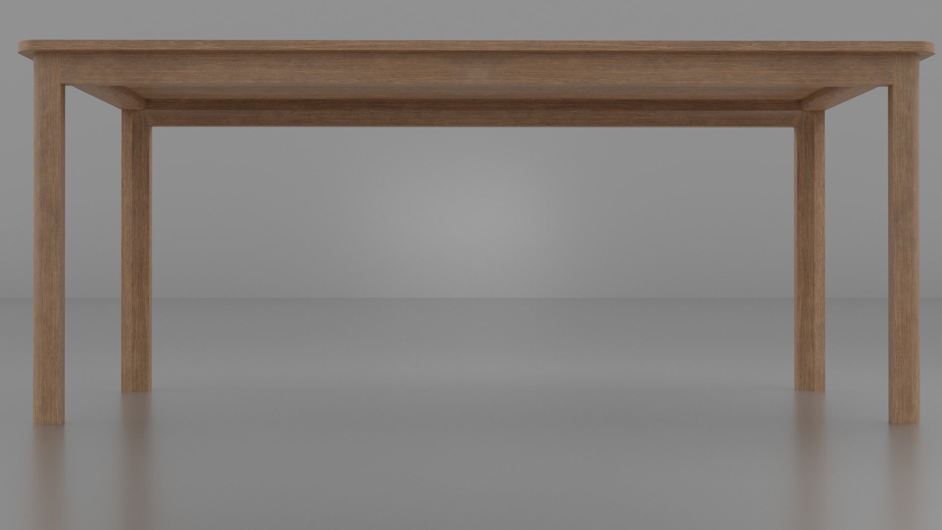 Wooden dinner table Low-poly 3D model_2