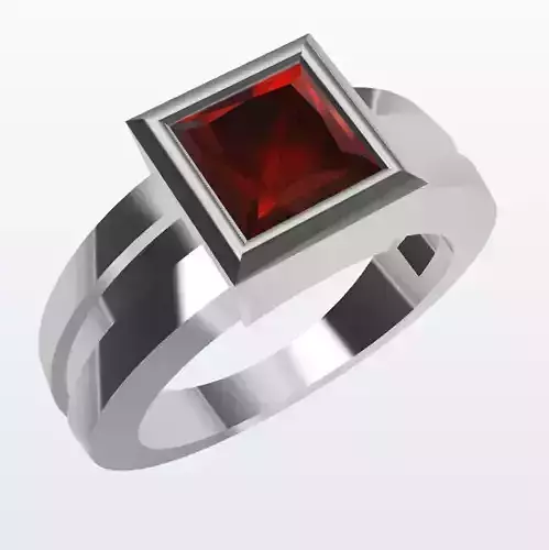 Luxurious Minimalism Ring with Princess Cut Gem