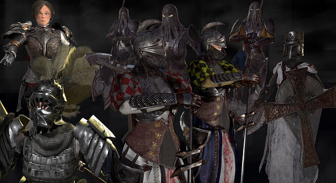 fantasy knight pack 3D Model Collection
