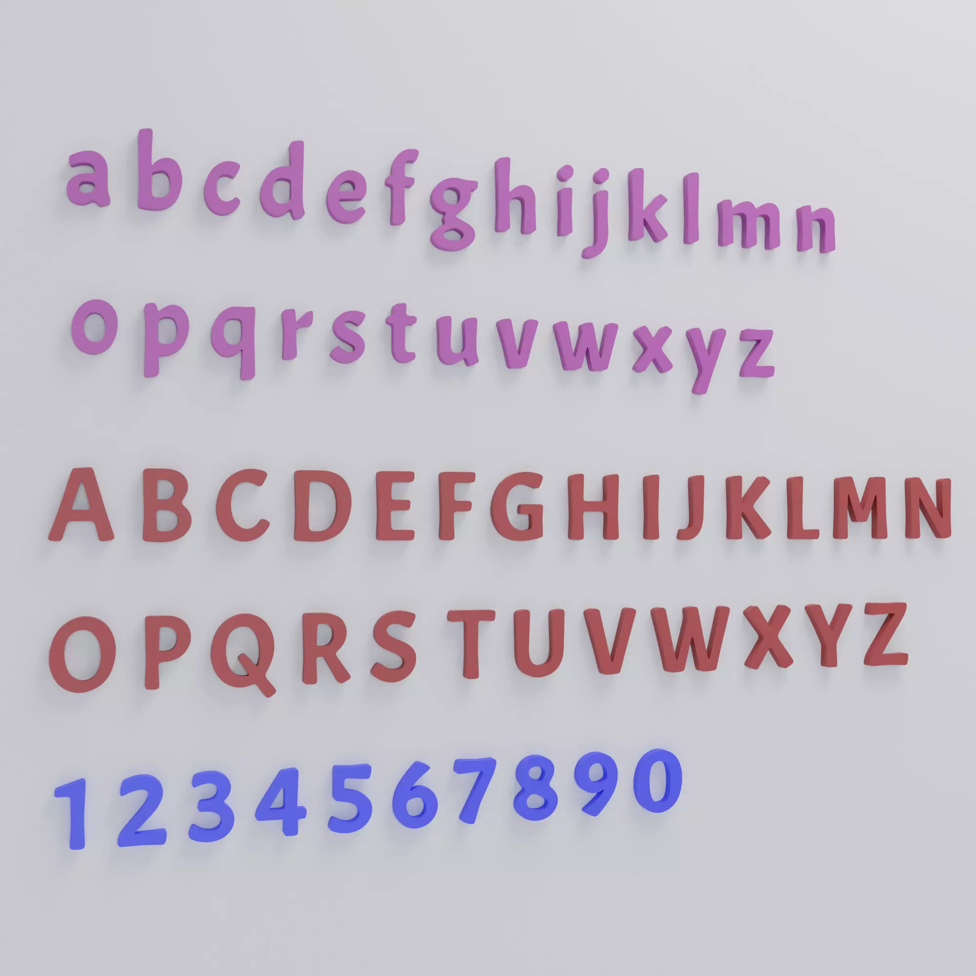 Alphabet style 1 base mesh 3D model_0