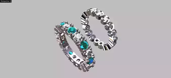 Double Eternity Rings with prong-setting and bezel-setting