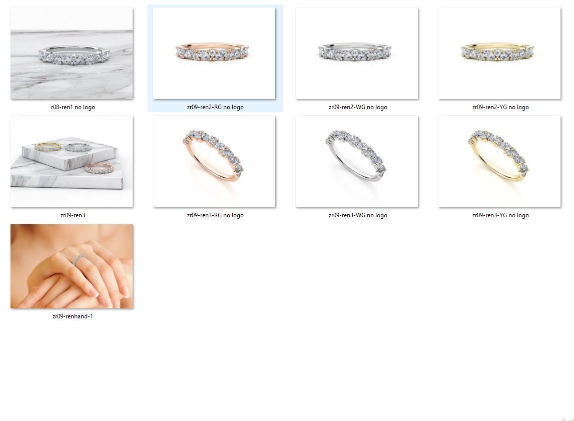 ZR008 diamond eternity band gold 3D print model_7