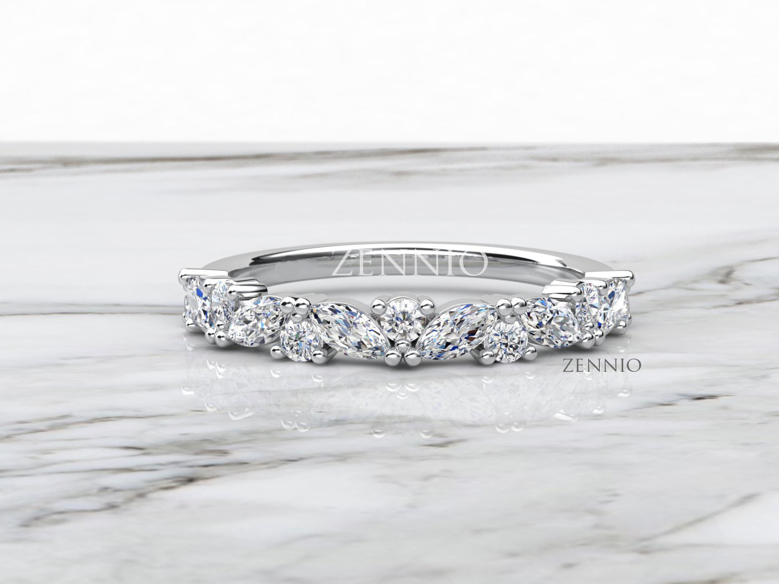 ZR008 diamond eternity band gold 3D print model_5