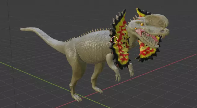 Dilophosaurus Modelled in blender 3D model