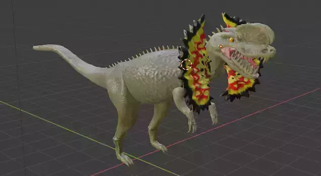 Dilophosaurus Modelled in blender  3D model