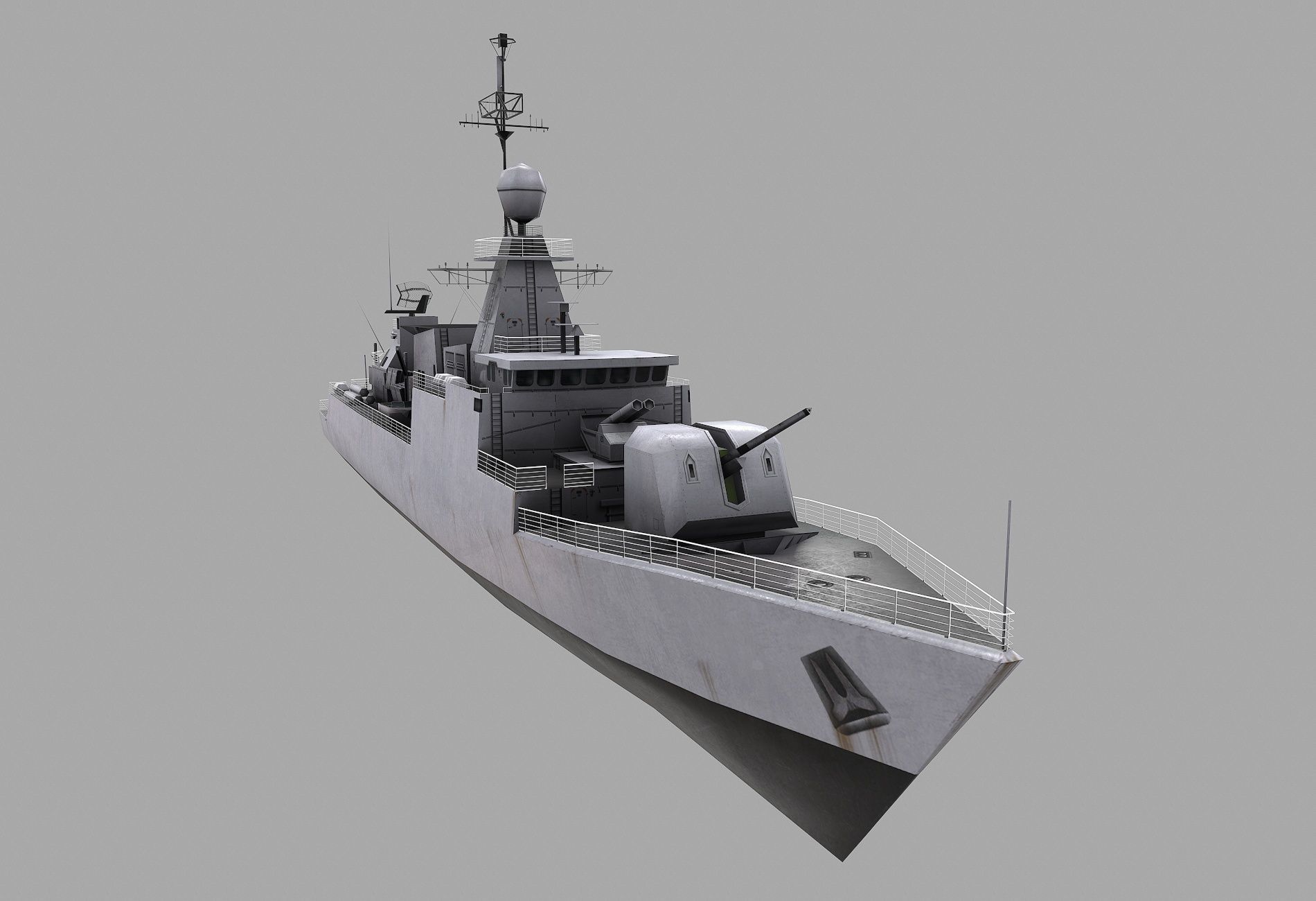 Missile Equiped Corvette Low-poly 3D model_1