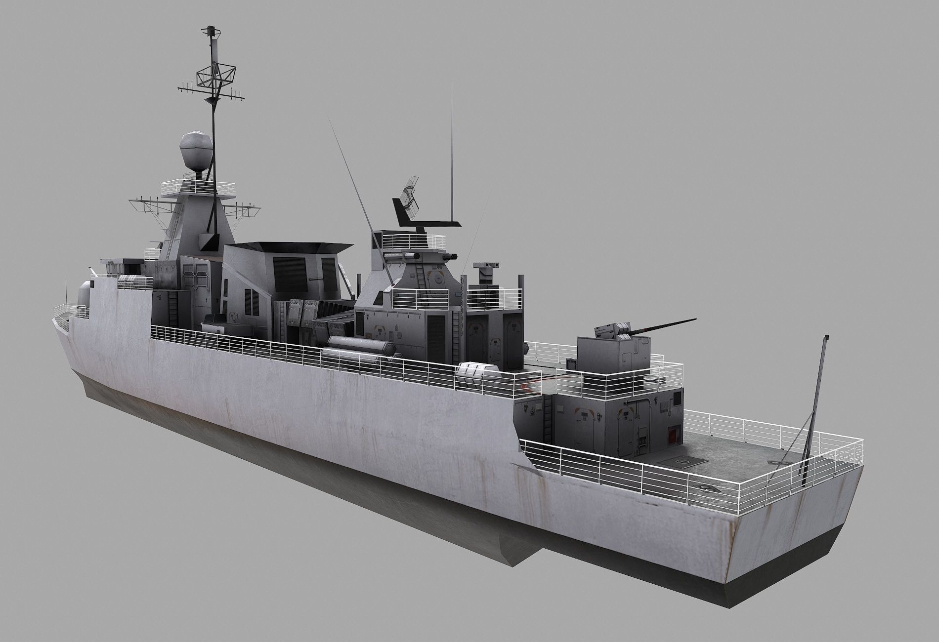 Missile Equiped Corvette Low-poly 3D model_4