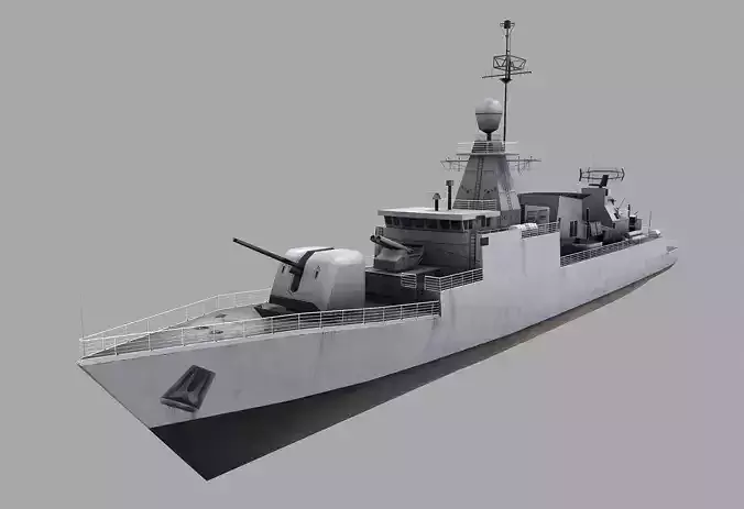 Missile Equiped Corvette Low-poly 3D model