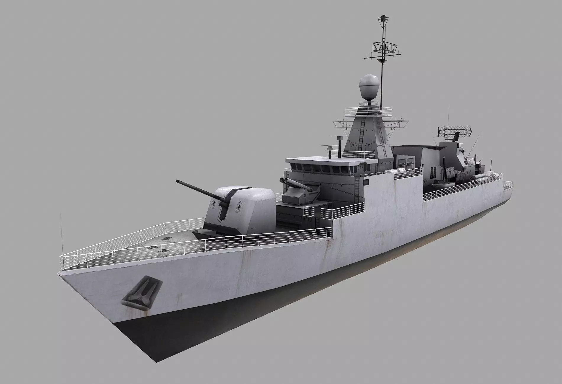Missile Equiped Corvette Low-poly 3D model_0