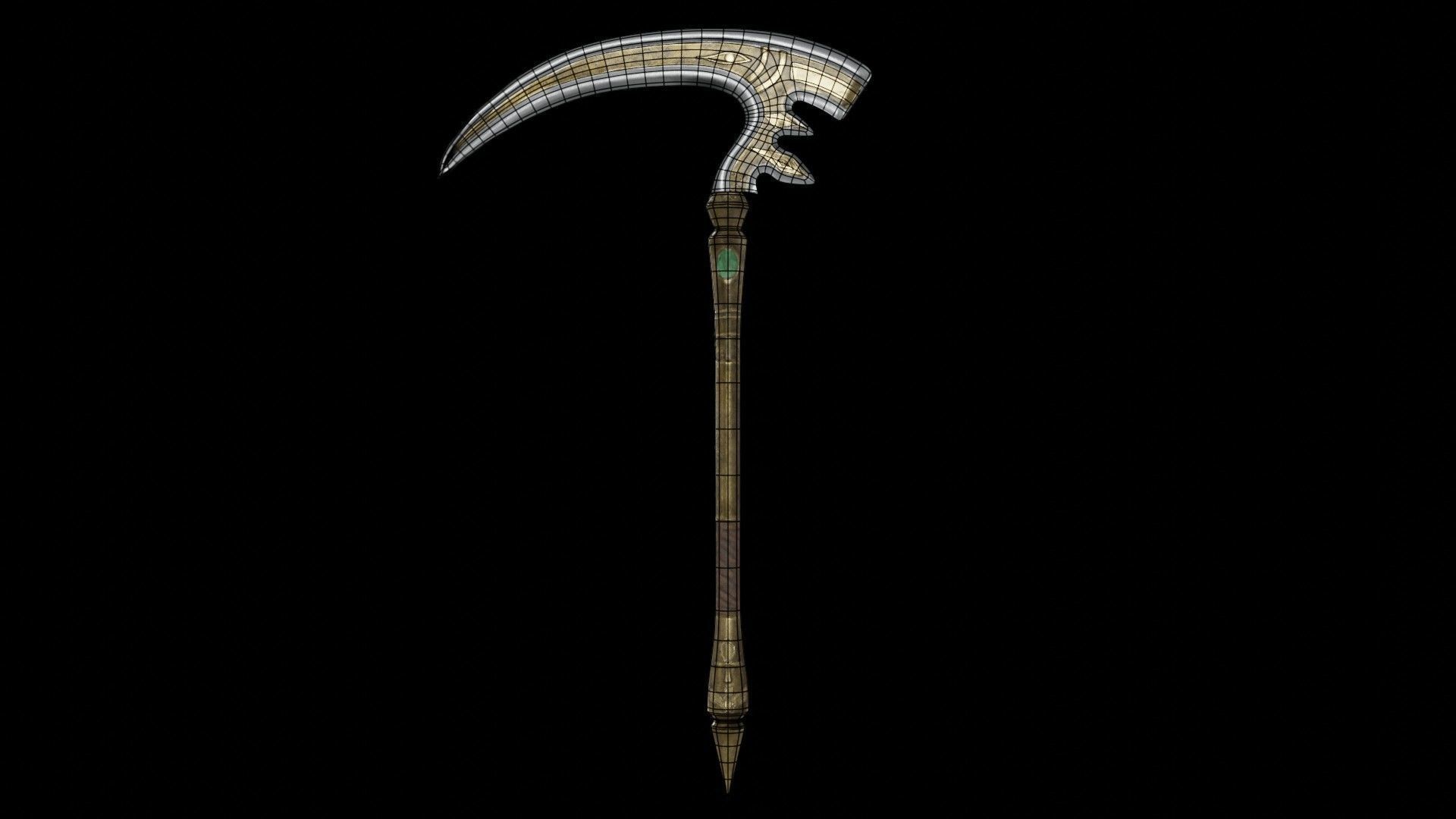 Scythe 01 Low-poly 3D model_3