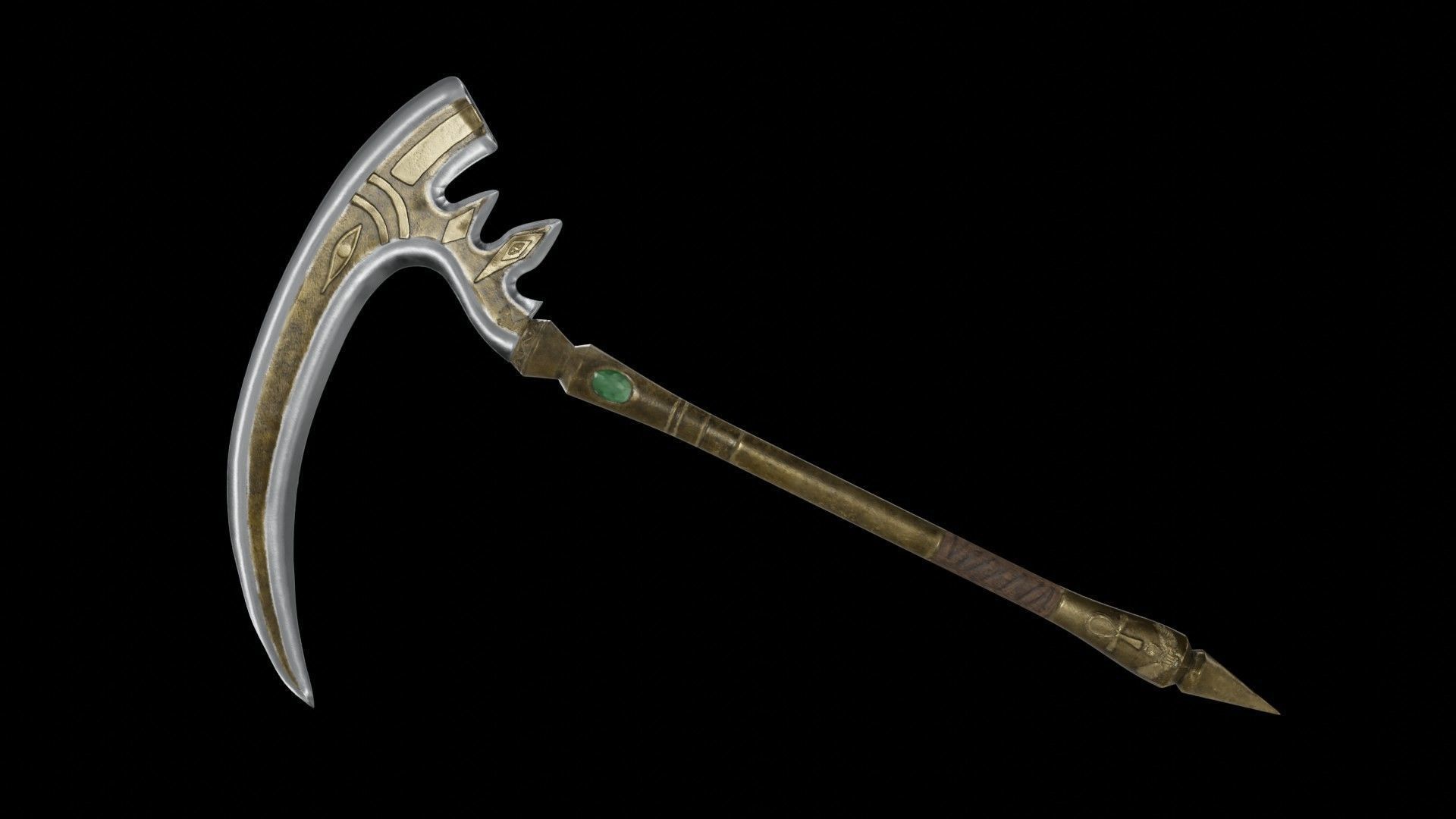Scythe 01 Low-poly 3D model_6