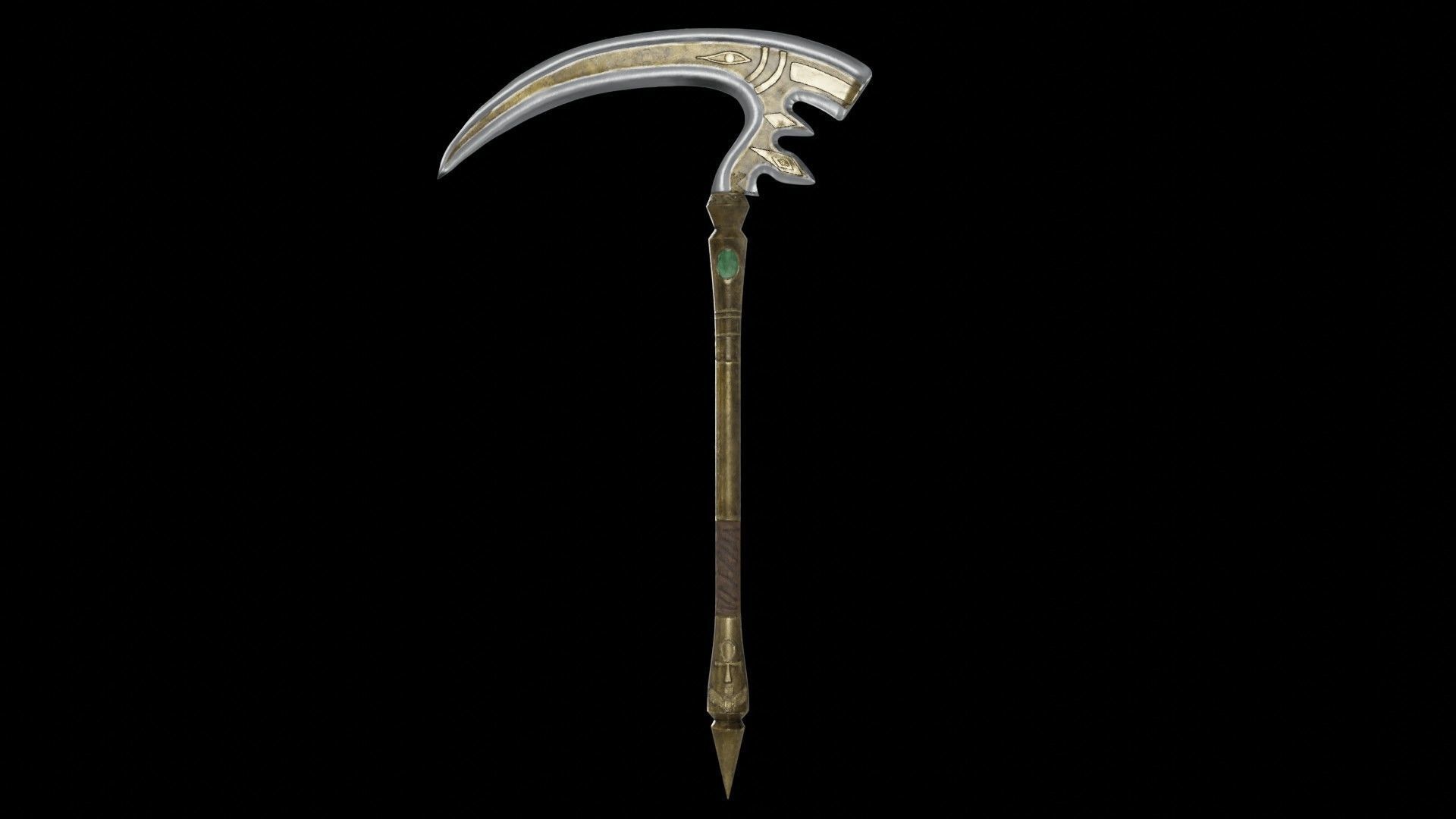 Scythe 01 Low-poly 3D model_2