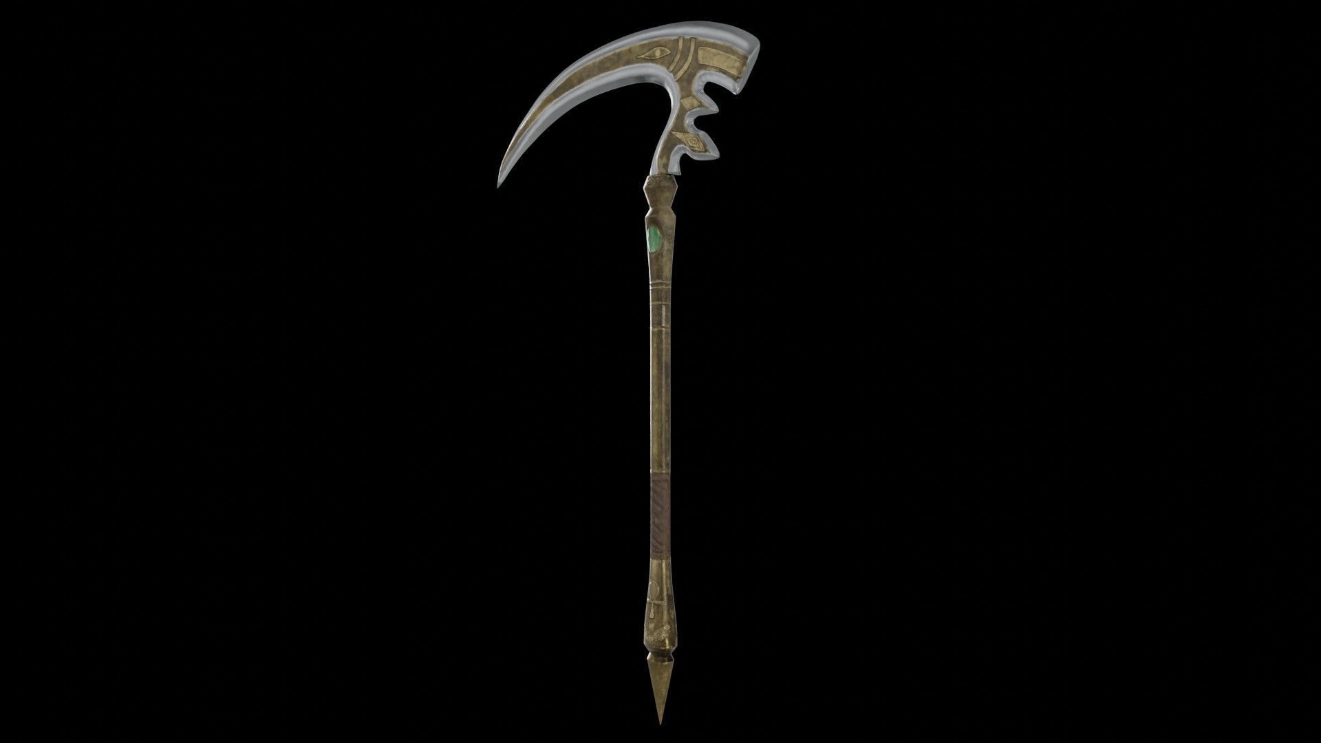 Scythe 01 Low-poly 3D model_5