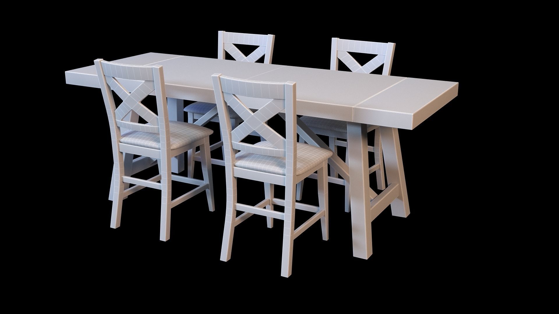 Raymour Flanigan Royce 5-pieces Counter-Height Dining Set 3D model_4