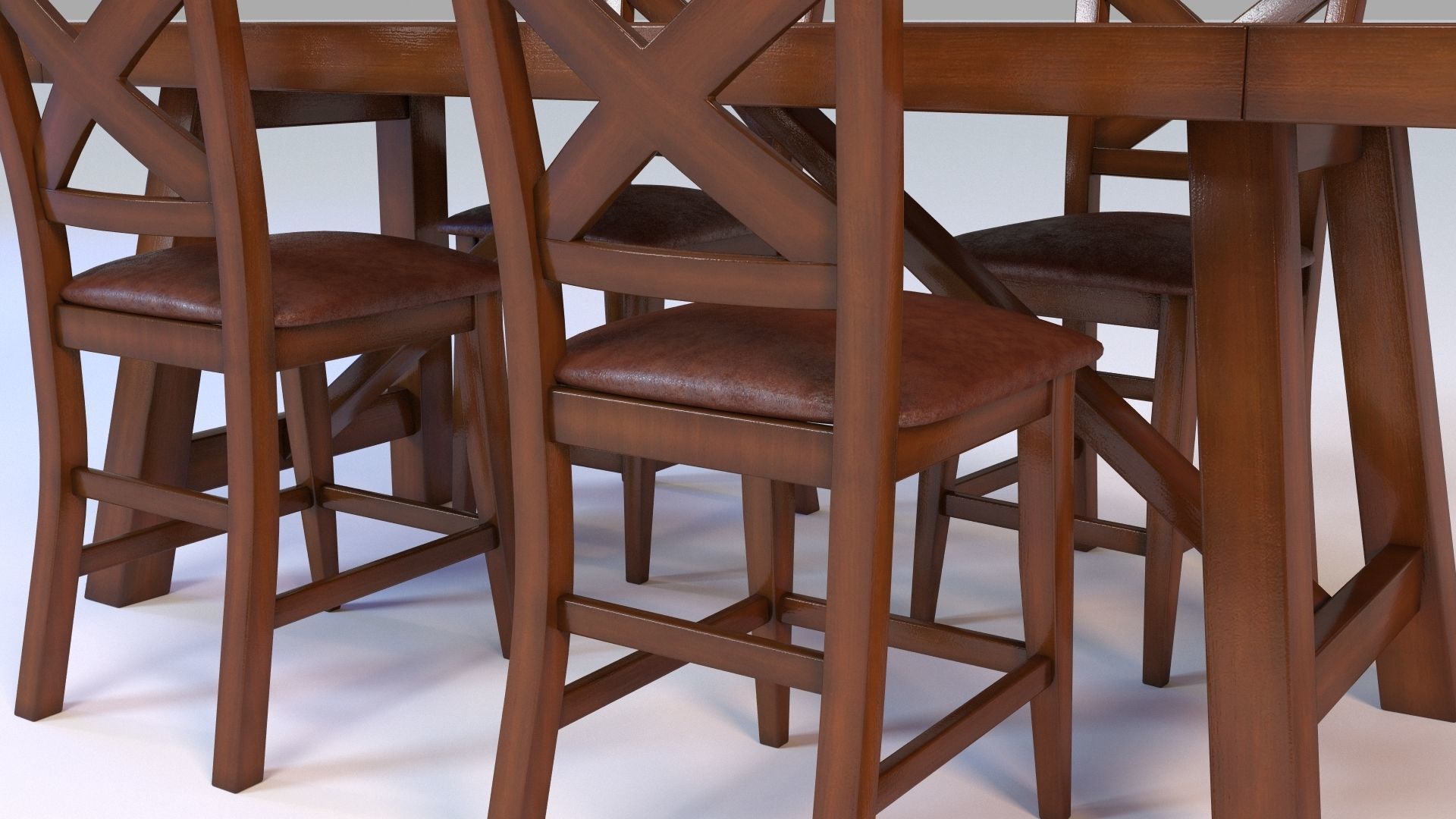 Raymour Flanigan Royce 5-pieces Counter-Height Dining Set 3D model_3