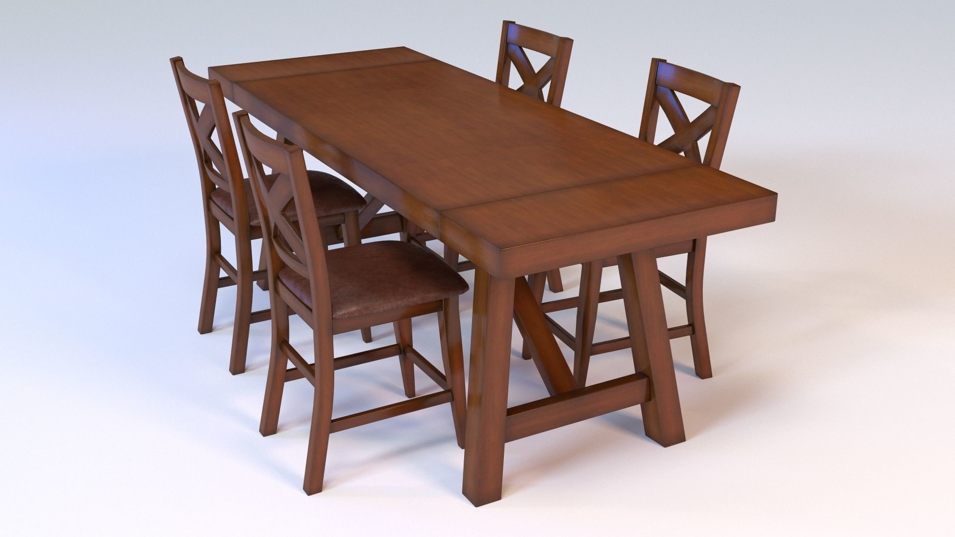 Raymour Flanigan Royce 5-pieces Counter-Height Dining Set 3D model_1