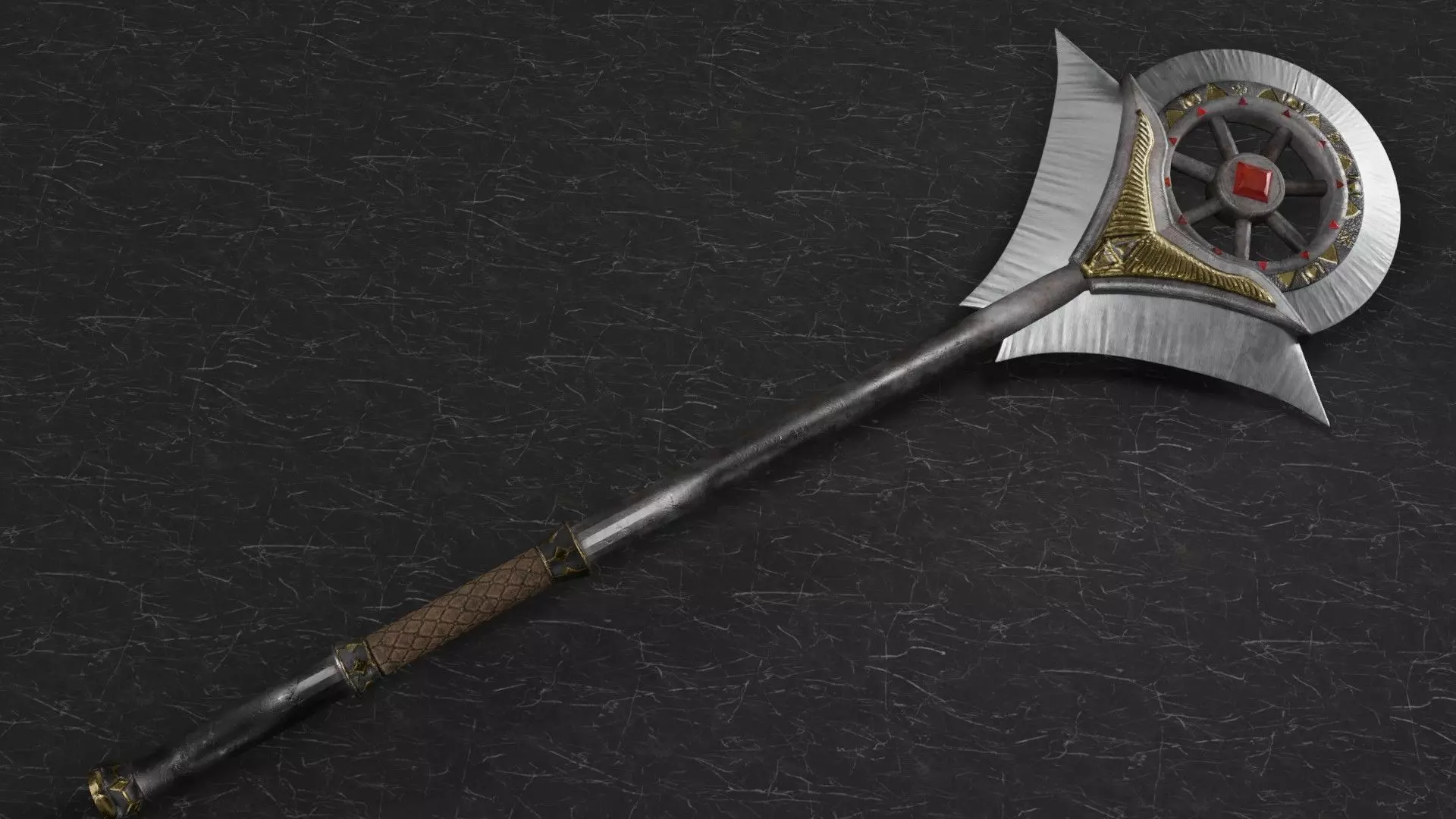 Axe 01 Low-poly 3D model_0
