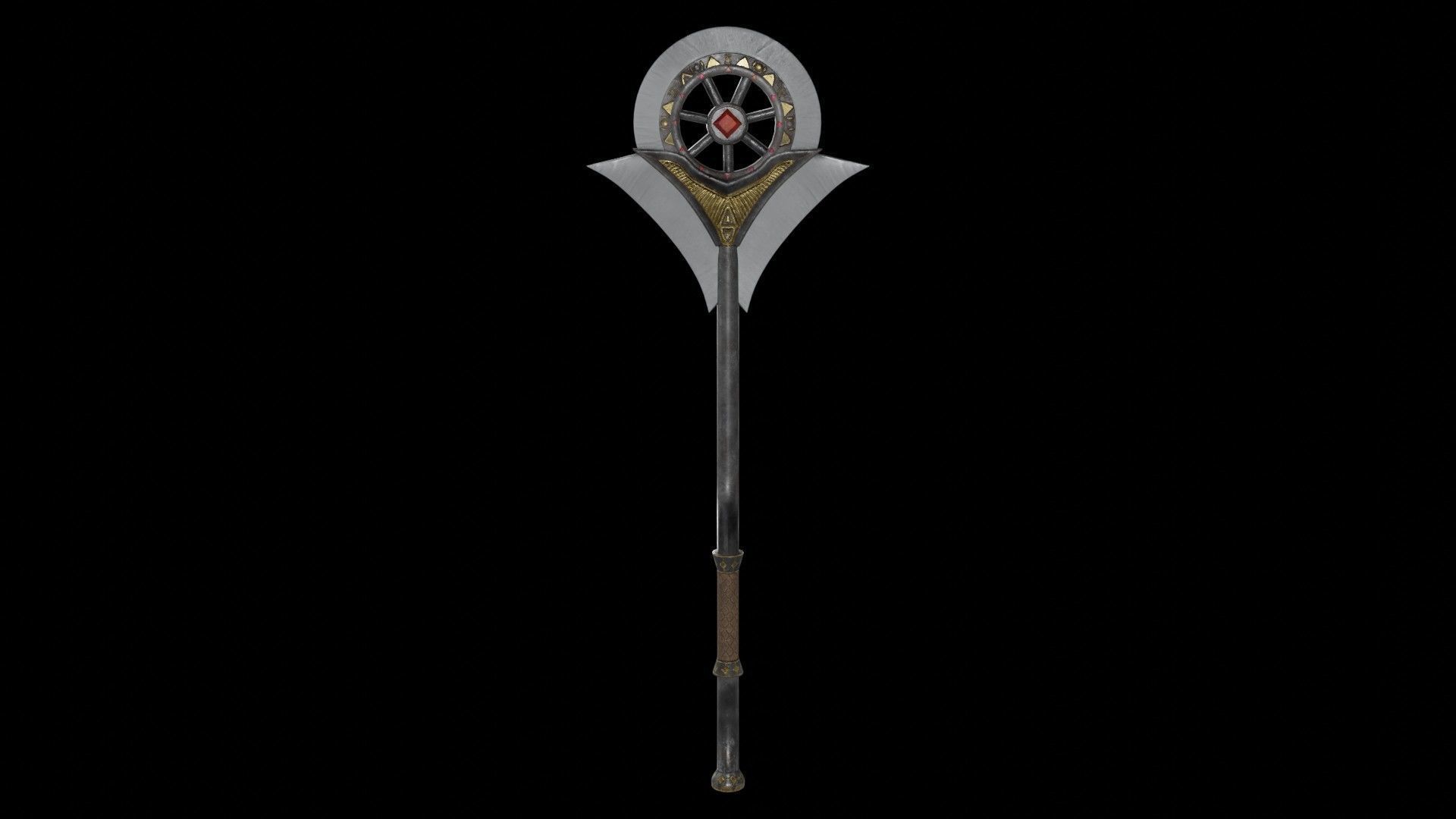 Axe 01 Low-poly 3D model_2