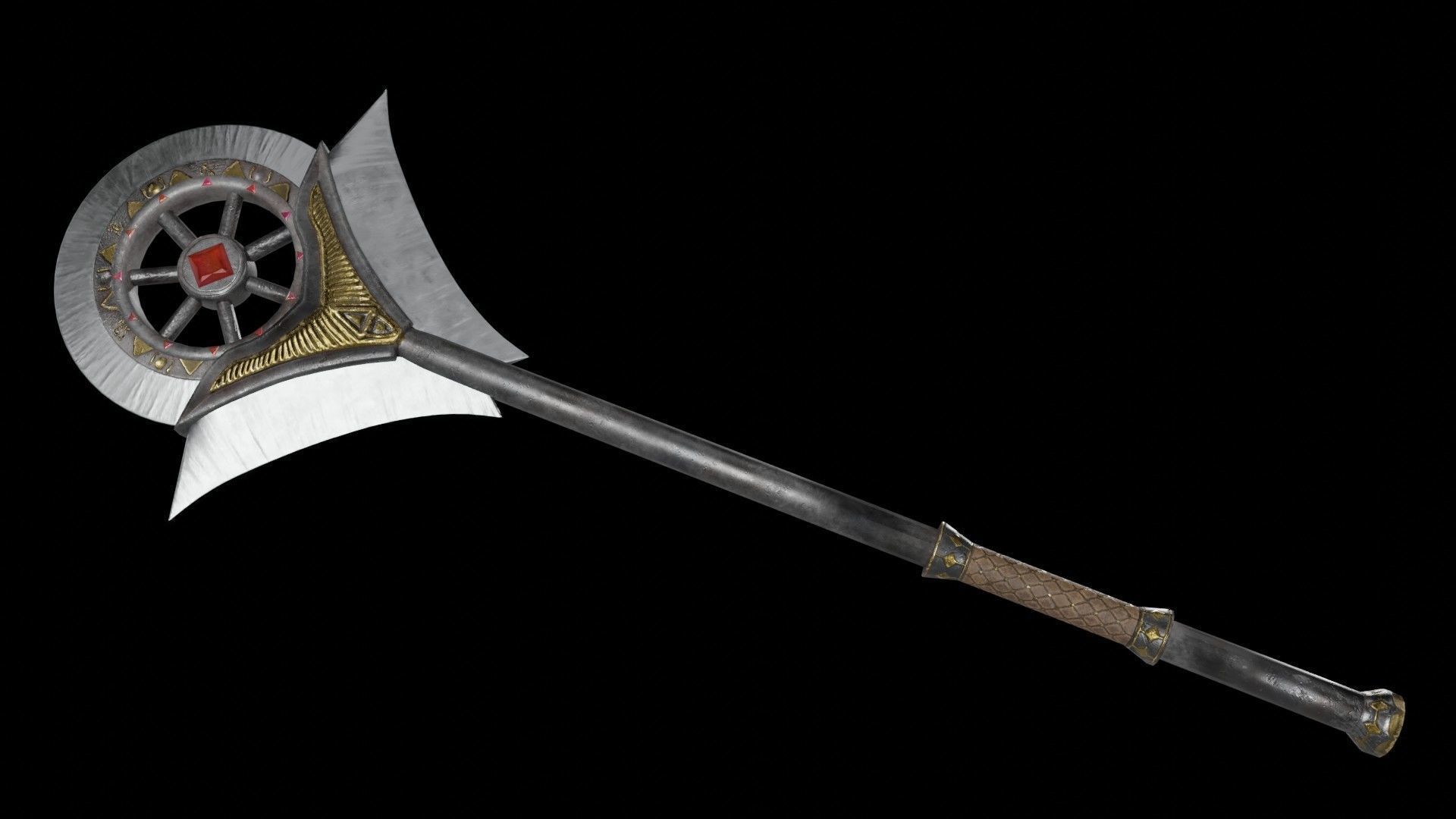 Axe 01 Low-poly 3D model_1