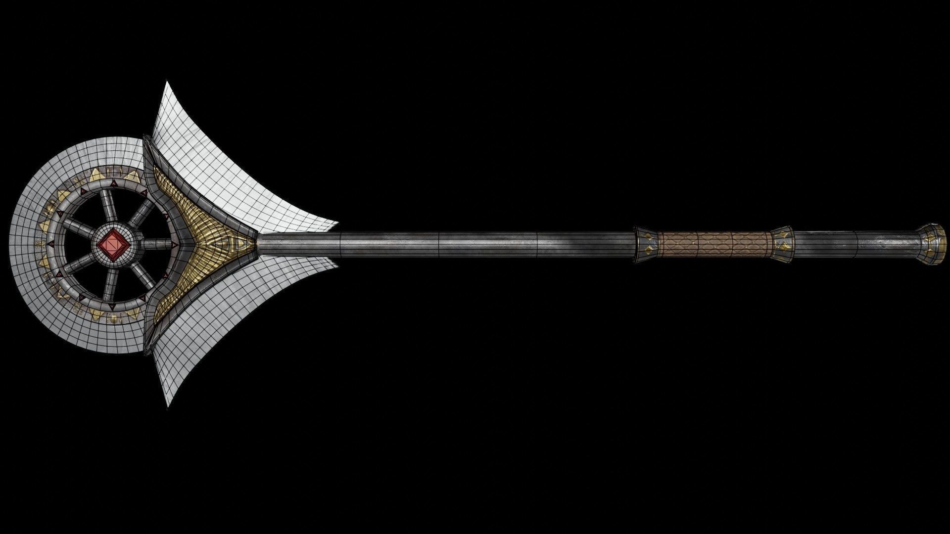 Axe 01 Low-poly 3D model_5