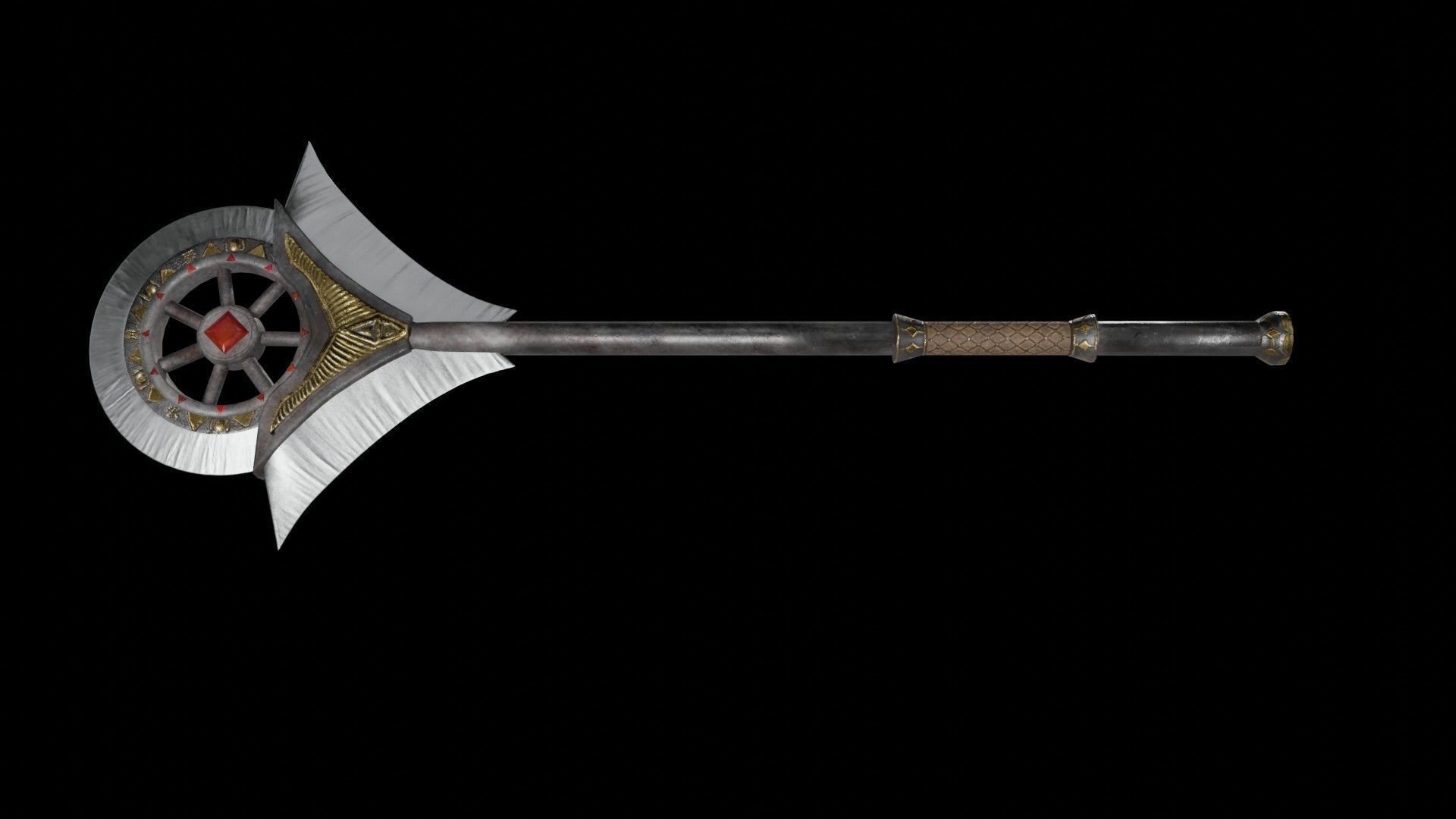 Axe 01 Low-poly 3D model_4