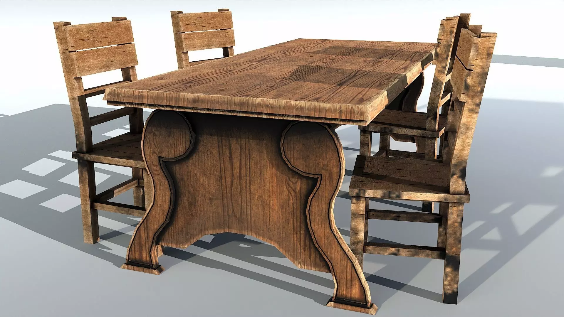 Table Chair Free low-poly 3D model