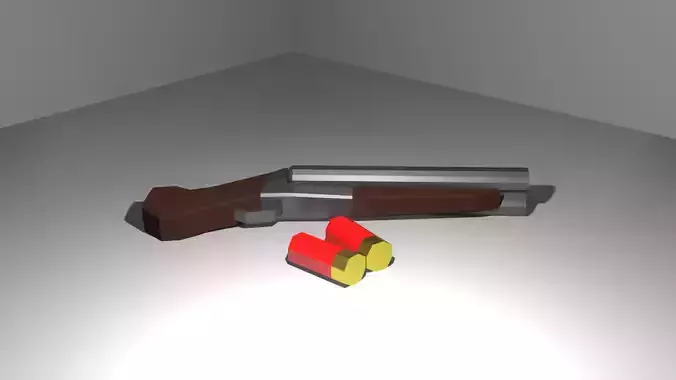 Low Poly Double Barrel Shotgun