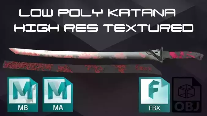 Japanese Katana Textured 