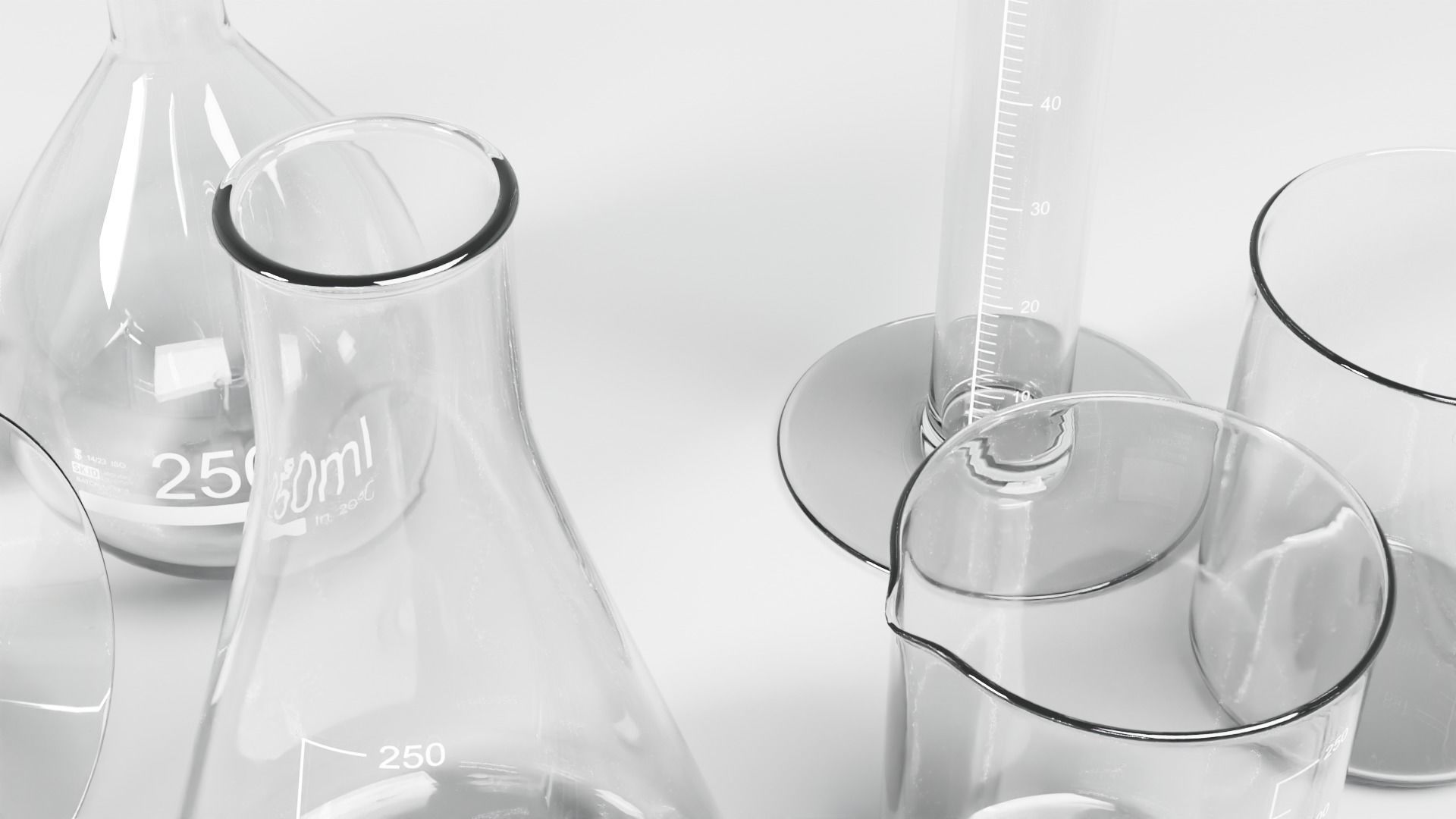 Laboratory Glassware Set 3D model_1