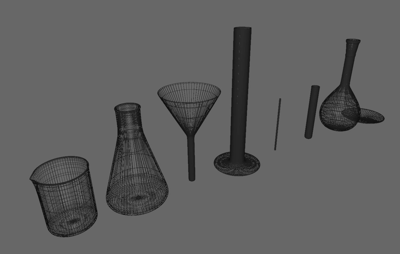 Laboratory Glassware Set 3D model_8