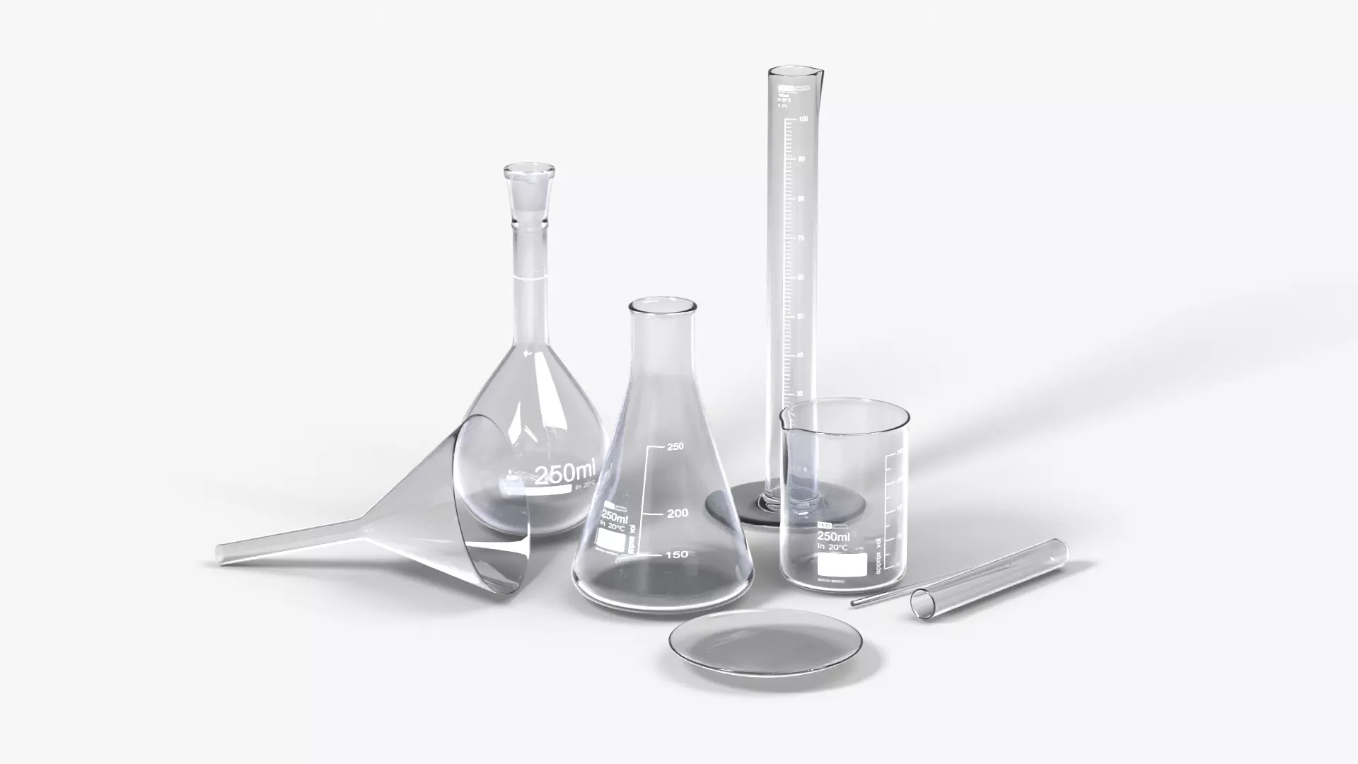 Laboratory Glassware Set 3D model_0