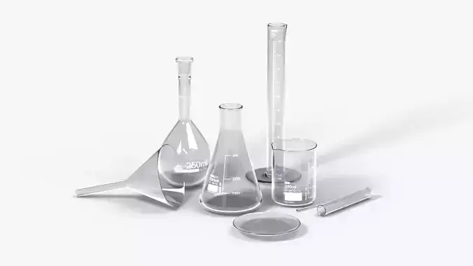 Laboratory Glassware Set 3D model Laboratory Glassware Set 3D model