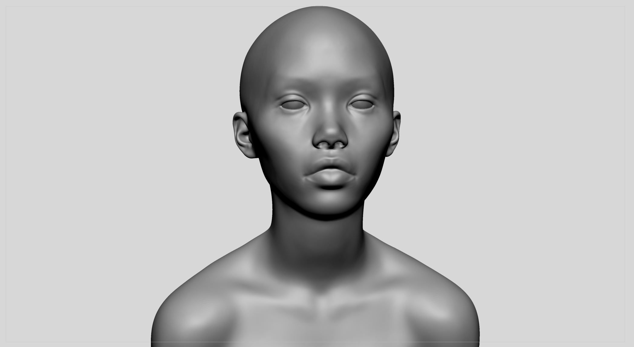 Asian Female Head 3D model_7