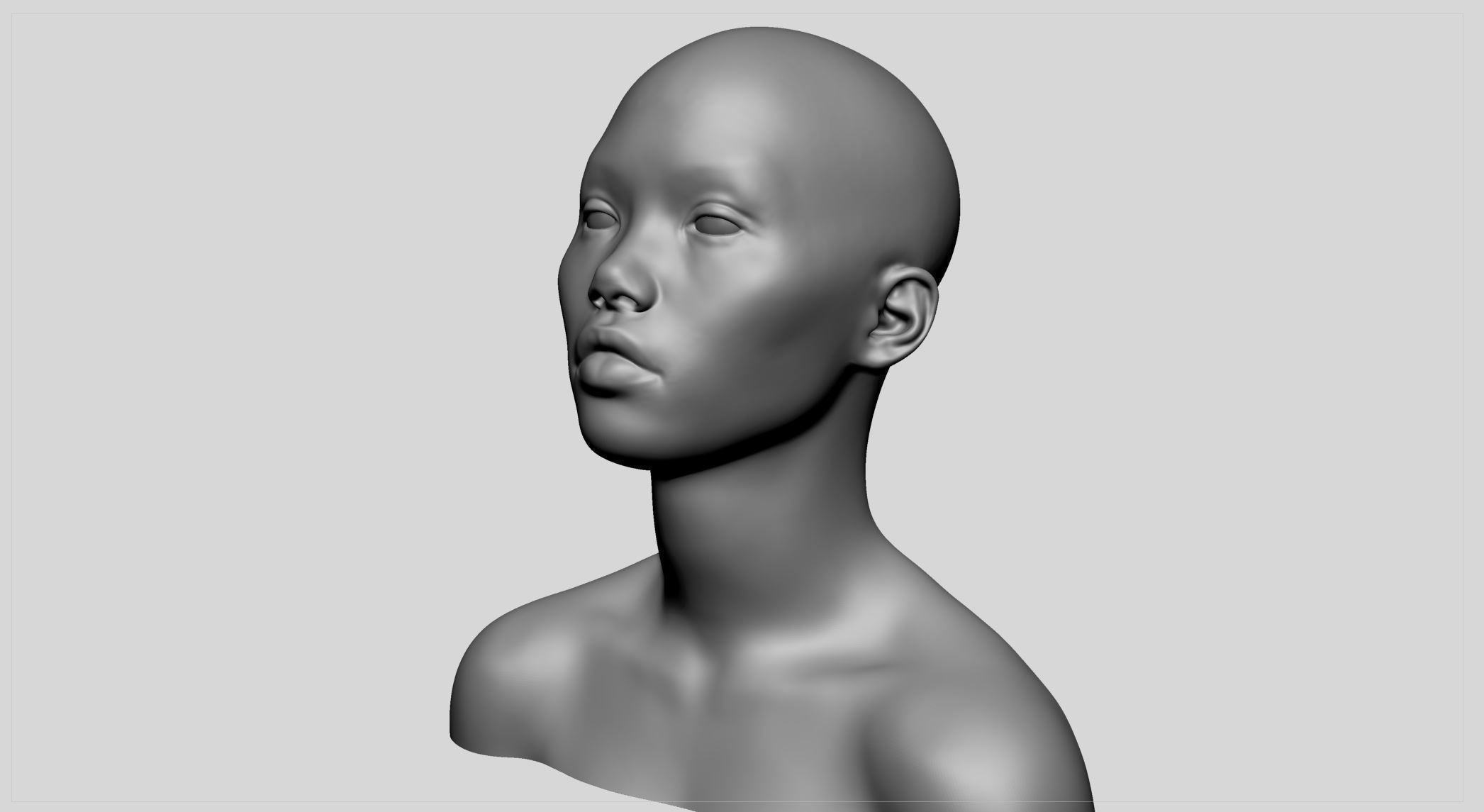 Asian Female Head 3D model_6