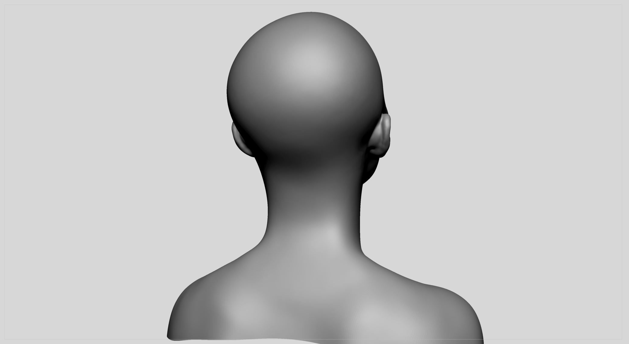Asian Female Head 3D model_3