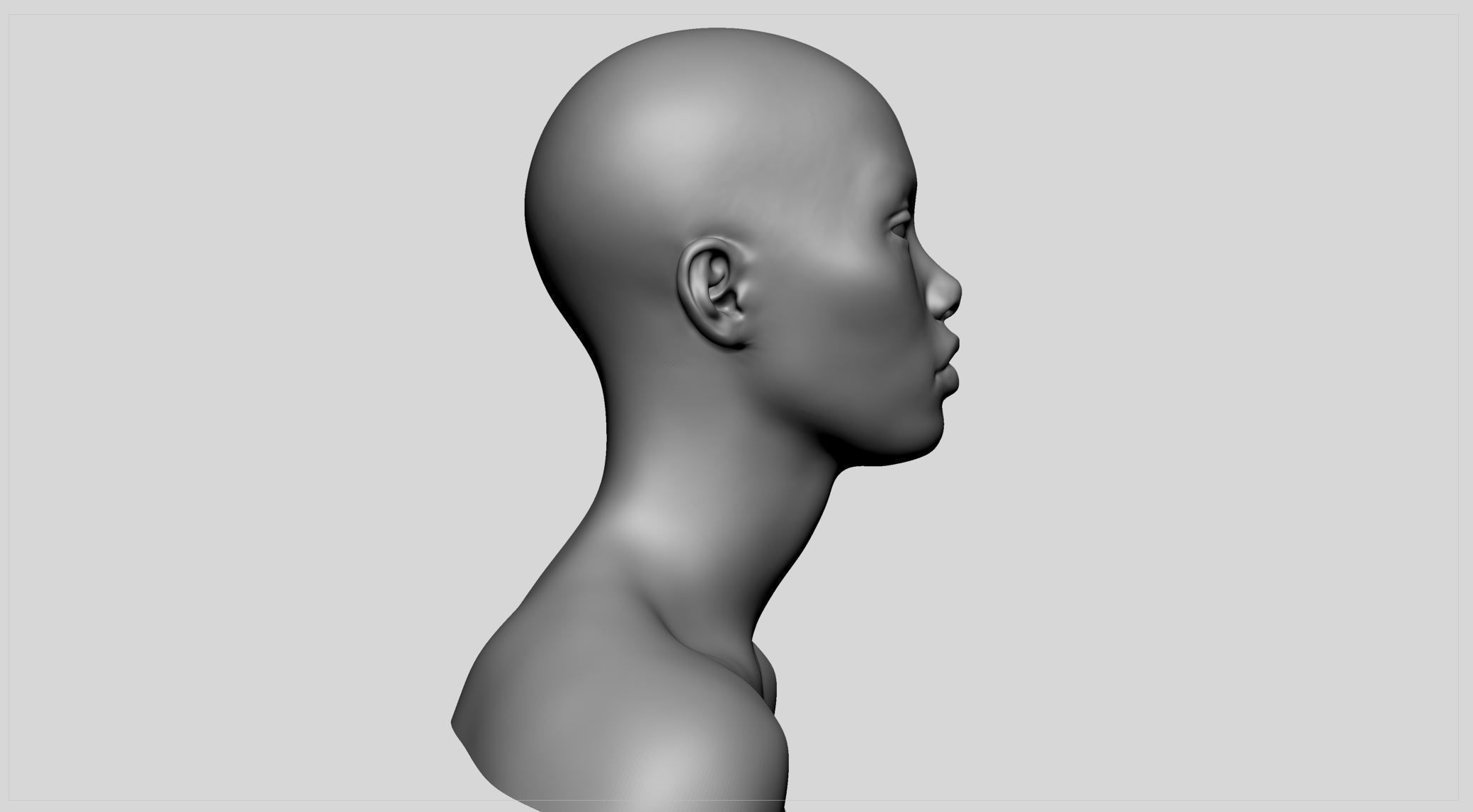 Asian Female Head 3D model_2