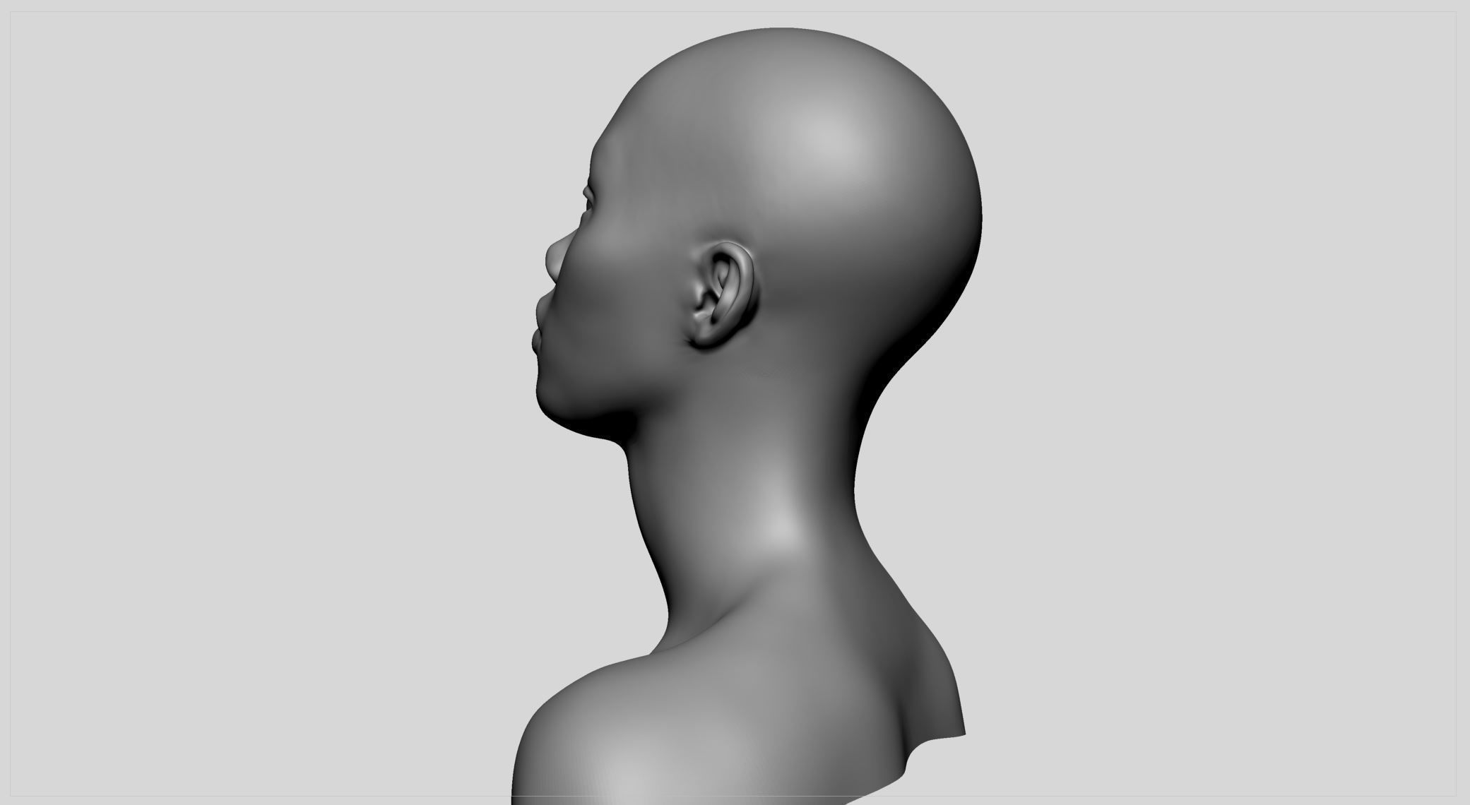 Asian Female Head 3D model_5