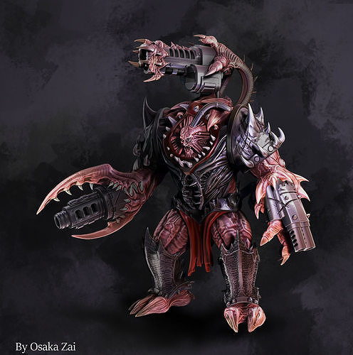 Alien Mutated Obliterator Marine - 2 variations 3D print model 3D print model