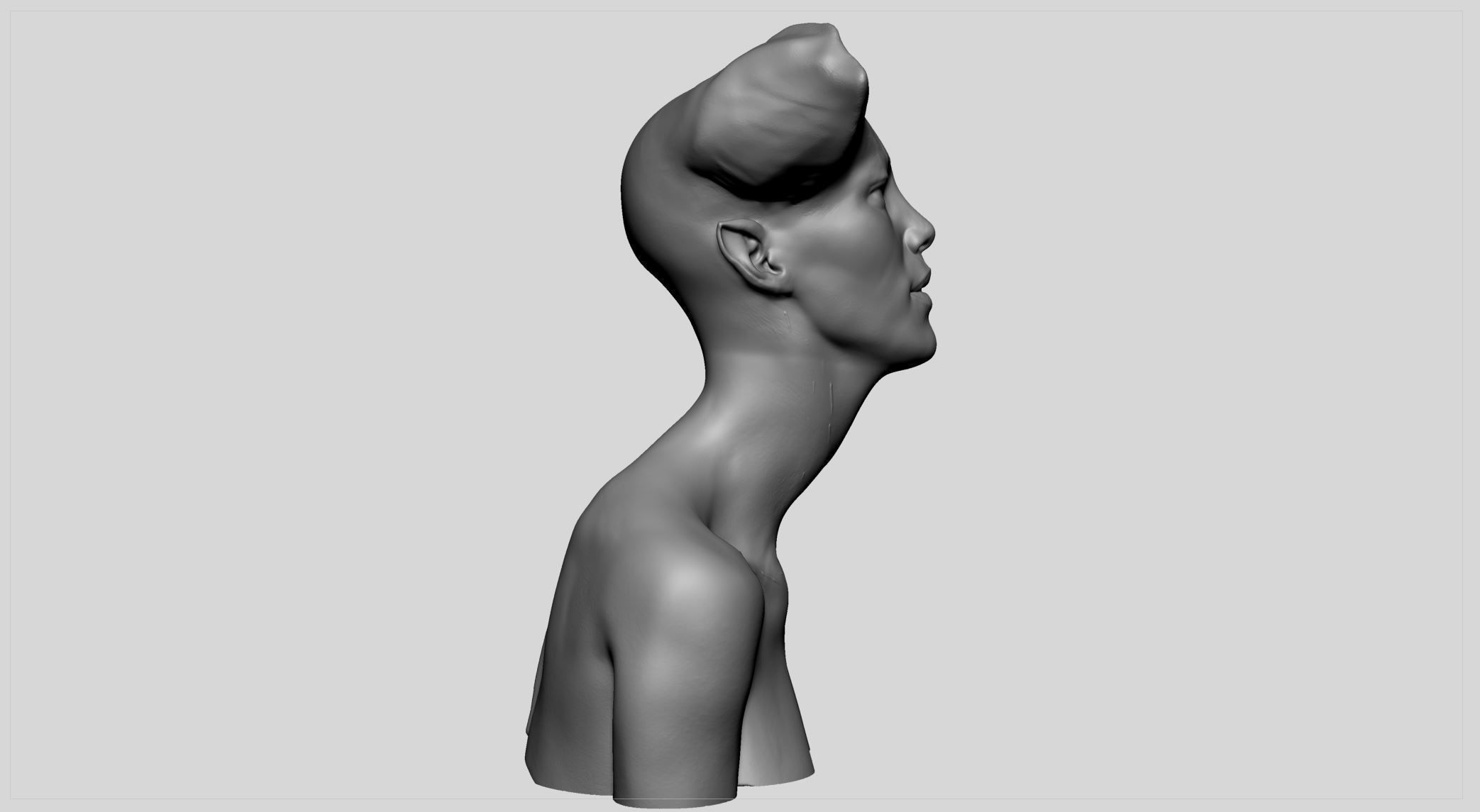 Female Head Neck Form 3D model_2