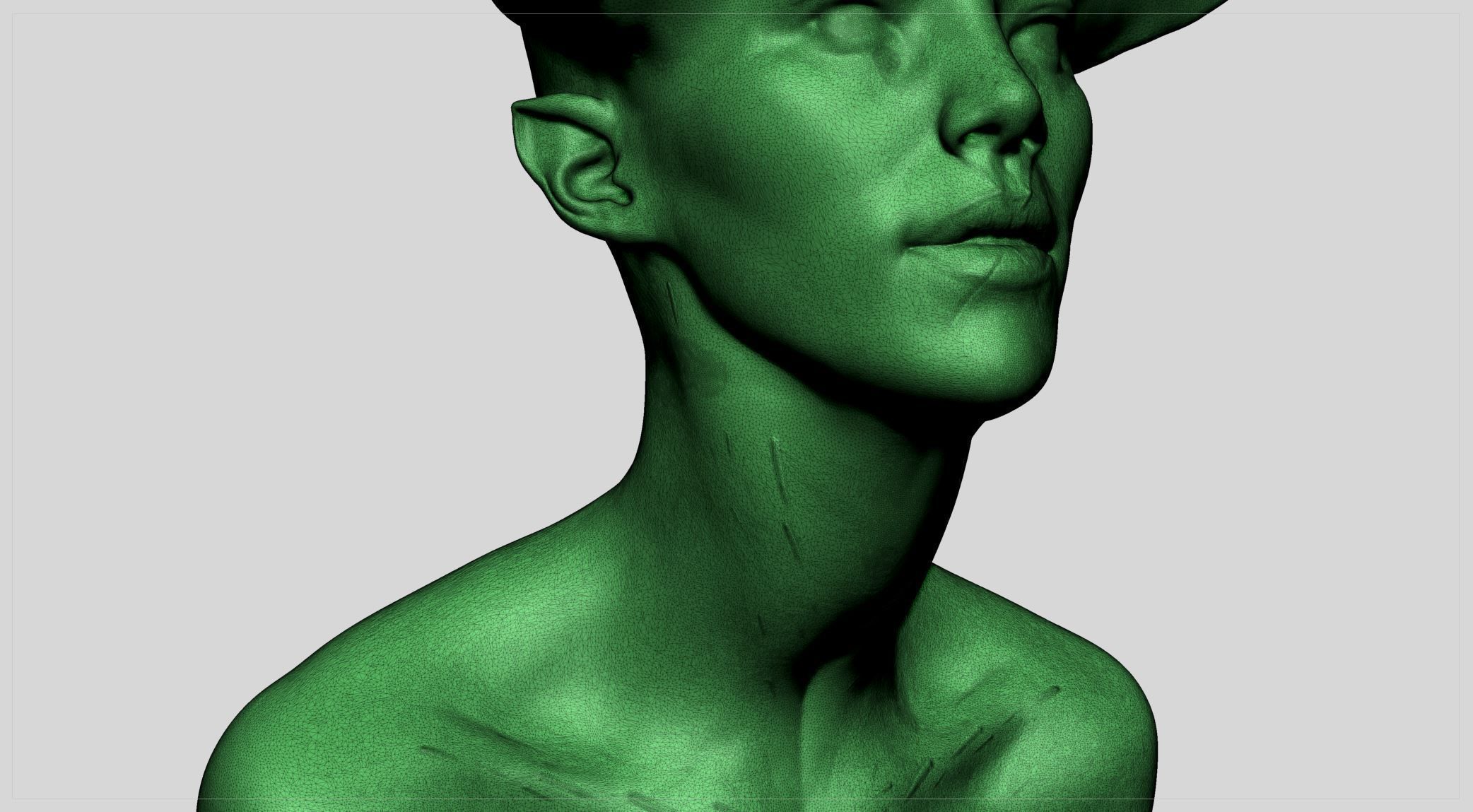 Female Head Neck Form 3D model_9