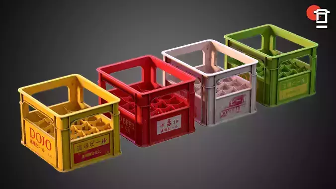 Beer Crate - PBR Game Ready Low-poly 3D model