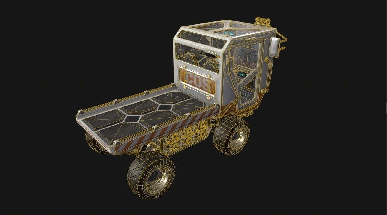 Sci-fi Cart Low-poly 3D model_9