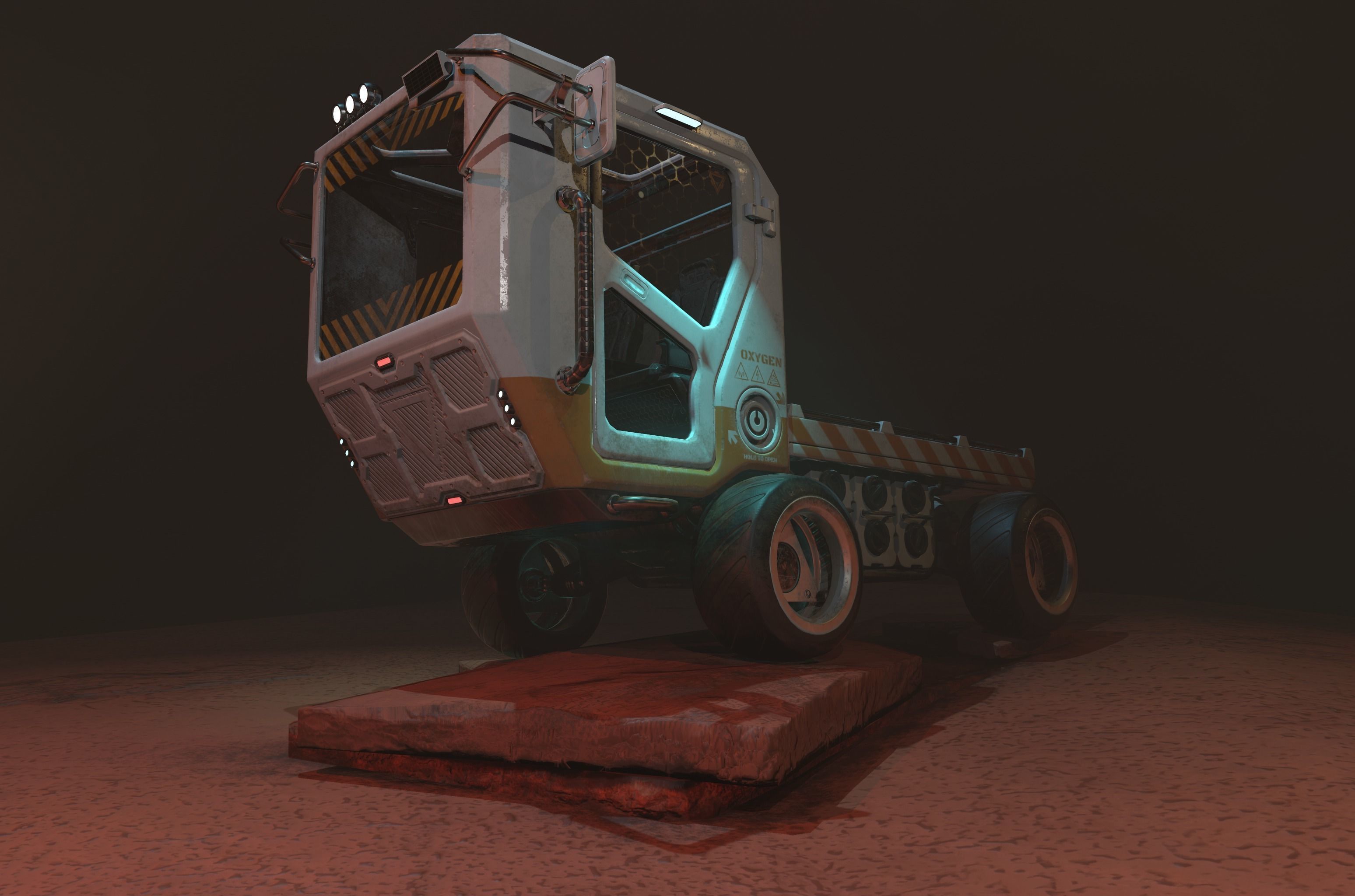 Sci-fi Cart Low-poly 3D model_2