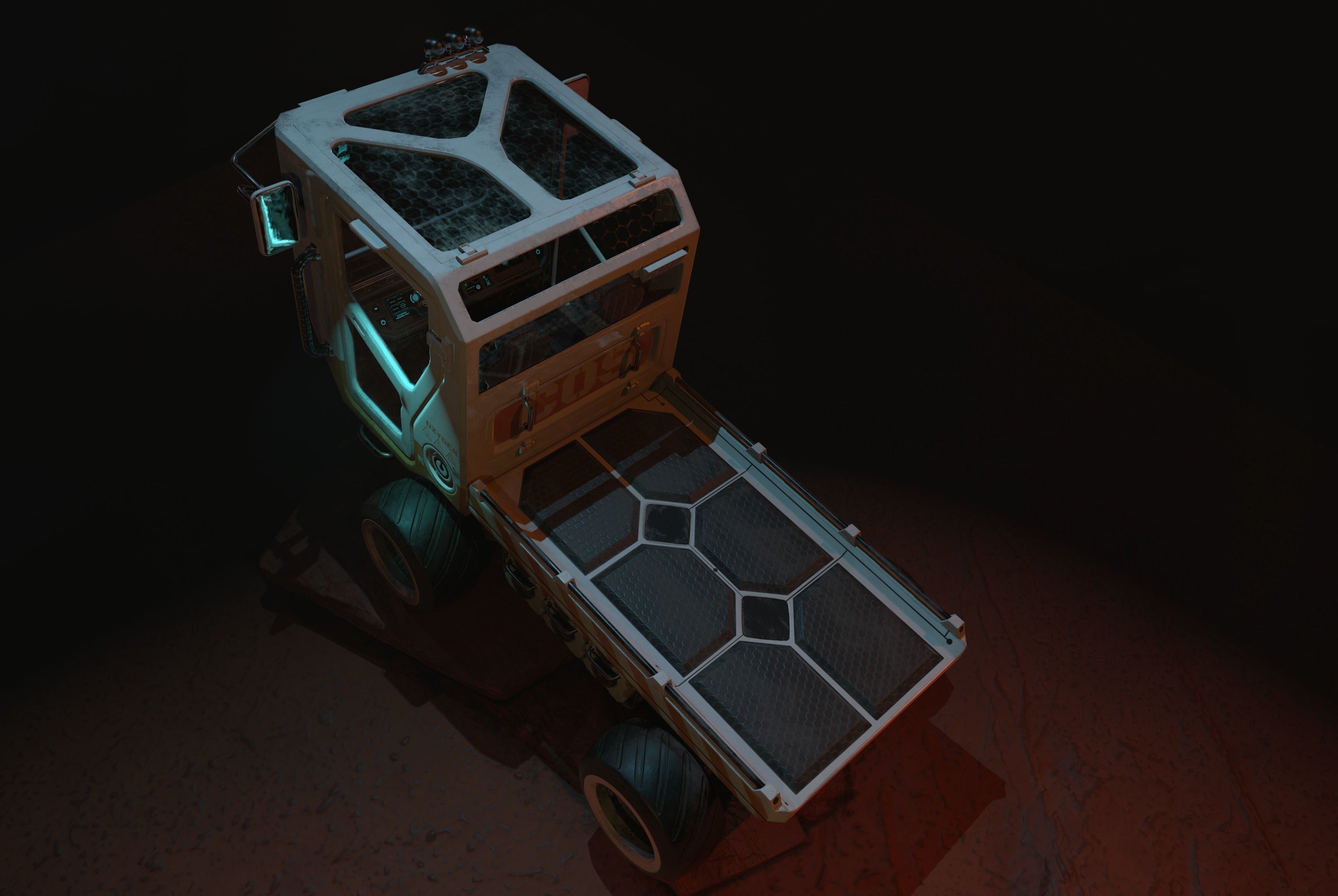 Sci-fi Cart Low-poly 3D model_4