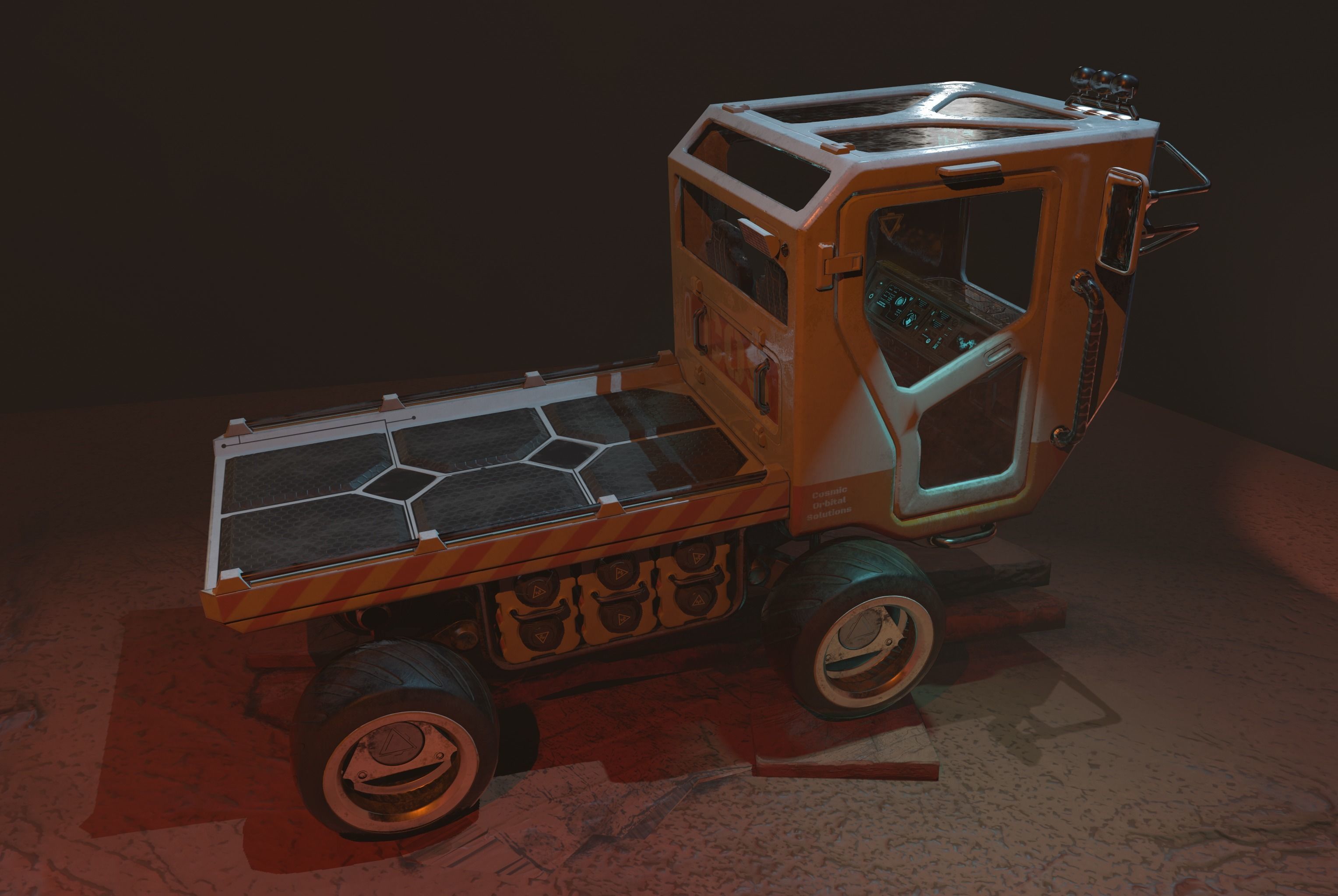 Sci-fi Cart Low-poly 3D model_5